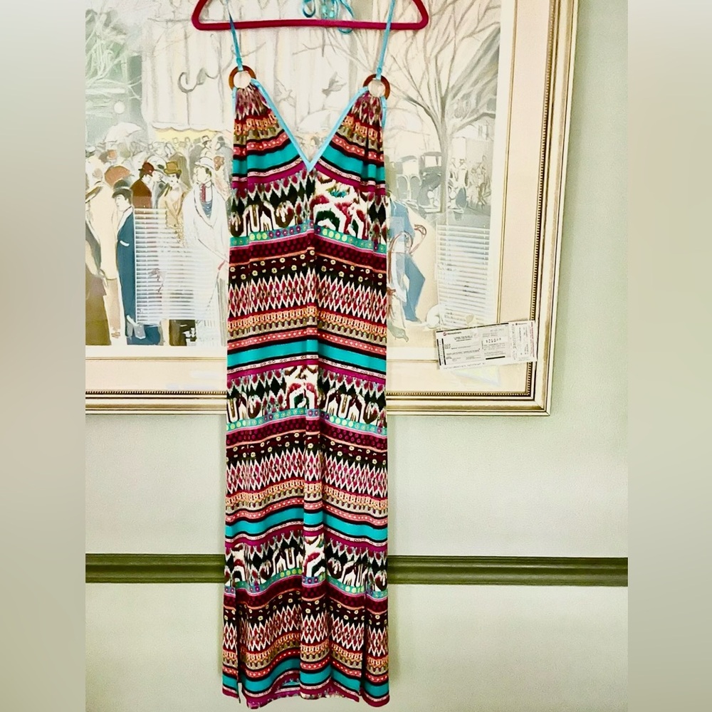 Halter Print Midi Dress Size- 4-8 - Picture 7 of 9